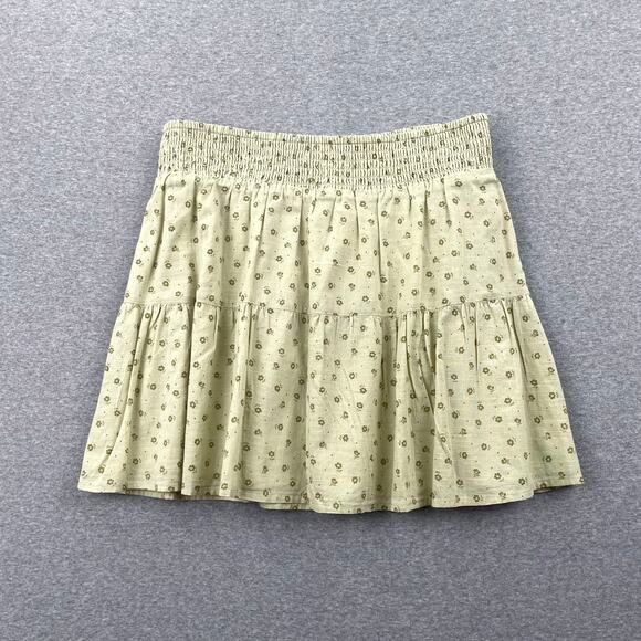NWOT BP Nordstrom Green Disty Floral Tiered Cotton Skirt Fairy Soft Grunge Boho - Picture 1 of 10